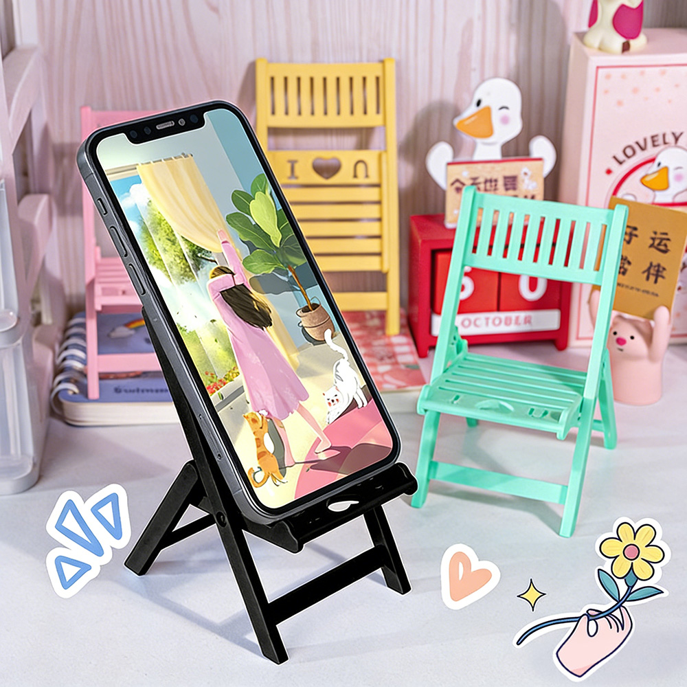 Kawaii Tech Accessories - Mini Folding Chair Phone Stand Desk